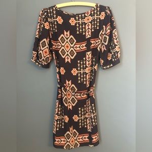 Alya Black Print Belted Dress. Size US M.